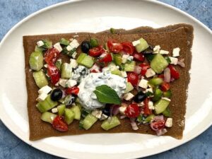 Galette Albert: cherry tomatoes feta